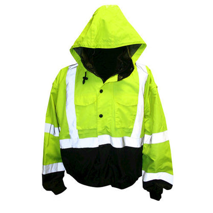 Forester Hi Vis Winter Jacket [2X] - Safety Shell, Water Resistant, Oversized Pockets, ANSI/ISEA Compliant, Removable Fleece Jacket Liner, Polyester - Reflective Jacket